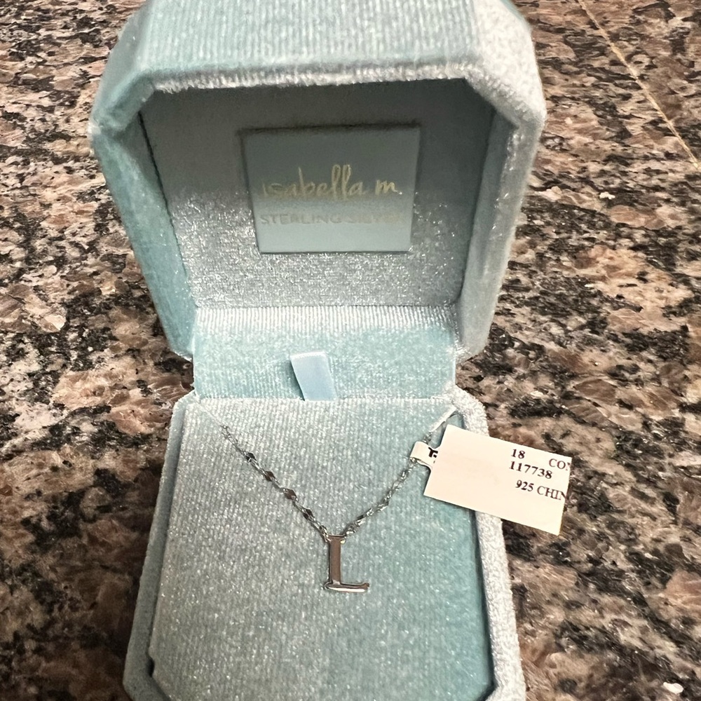 Isabelle M Sterling Silver necklace with L pendant